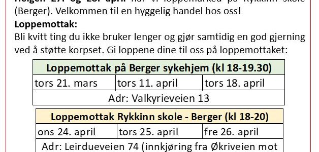 Loppemottak våren 2024